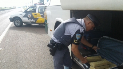 Polícia Rodoviária apreende maconha em ônibus