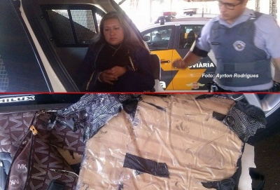 Boliviana presa com droga em fundo falso de bolsa