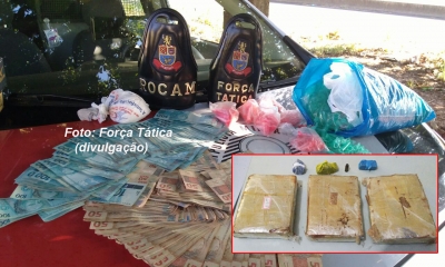 Polícia Militar faz operação e apreende droga e muito dinheiro do tráfico