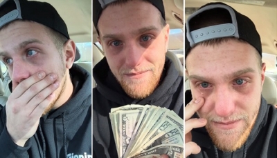 Entregador de pizza chora de emoção ao receber gorjeta de R$ 2.680