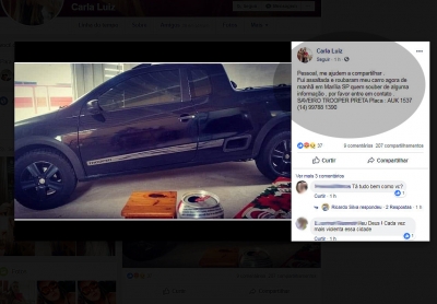 Moça tem carro roubado em Marília e caso mobiliza redes sociais