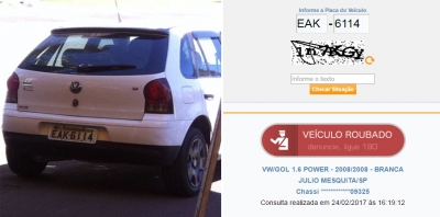 Carro é furtado em plena luz do dia na Pedro de Toledo