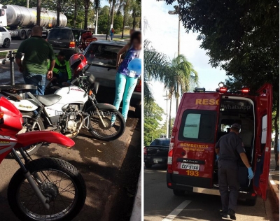 Entregador de água fica ferido após acidente de moto