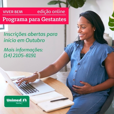 Unimed Marília está com inscrições abertas para Grupo de Orientação às Gestantes Online