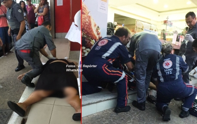Equipes de socorro salvam mulher no centro