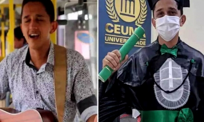Rapaz que cantava em ônibus para pagar faculdade se forma médico
