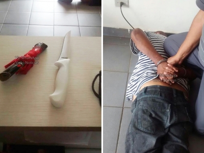 Homem tenta esfaquear mulher dentro de base da PM