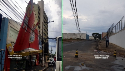 Chuva forte e vento causam estragos nesta tarde em Marília