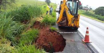 Perigo: BR-153 está "no limite" por causa da chuva