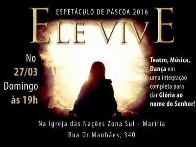 Espetáculo de Páscoa acontece neste domingo