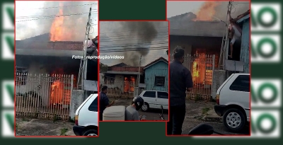 Casa é destruída por incêndio em Marília