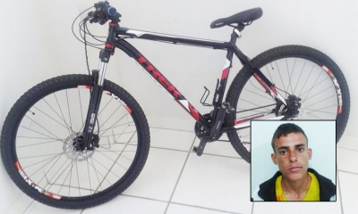 Ladrão derruba ciclista, rouba bicicleta e foge pedalando. Acabou preso.