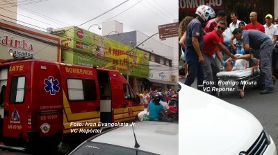 Idoso é atropelado por moto no centro da cidade. Na av. República, vítima foi o motociclista