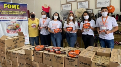 Marilan doa alimentos e EPIs para instituição e hospital de Marília