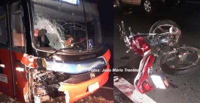 Rapaz morre ao bater moto de frente com ônibus na SP-294