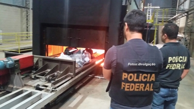 Polícia Federal de Marília queima 129 Kg de cocaína