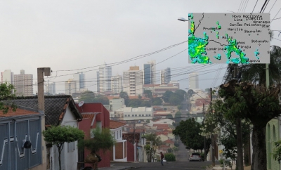 Com frente fria, forte chuva se aproxima da região