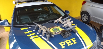 PRF apreende pistolas e carregadores dentro do tanque de combustível