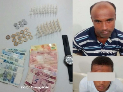 Dupla é presa com drogas e dinheiro