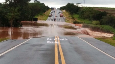 Chuva causa estragos e interdita a SP-294