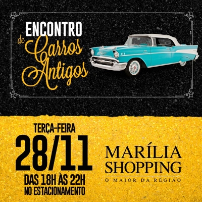 Marília shopping recebe encontro de carros antigos