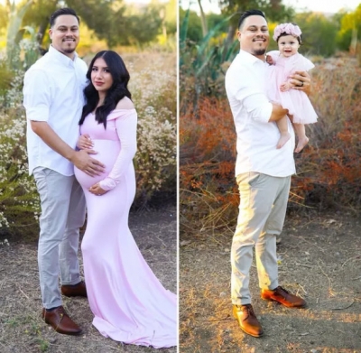 Homem recria sessão de fotos com filha após a morte de esposa grávida