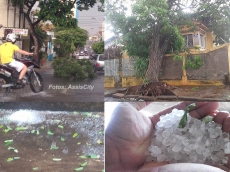 Chuva de granizo na região       . Em Marília sem incidentes