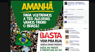 Protesto contra Dilma deve reunir 1.400 em Marília