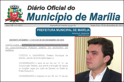 Vinicius passa por cima da Câmara e decide (mesmo) extinguir todos os cargos comissionados