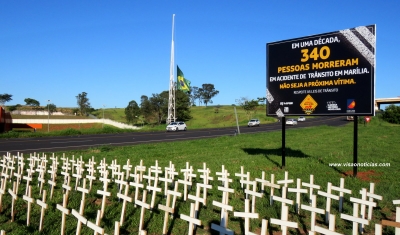 Campanha alerta para alto índice de mortes no trânsito em Marília
