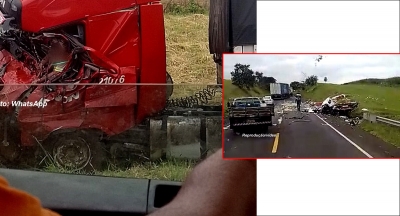 Caminhoneiros morrem em grave acidente na BR-153