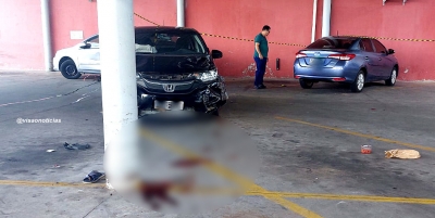Homem morre ao ser atropelado por carro em estacionamento de supermercado