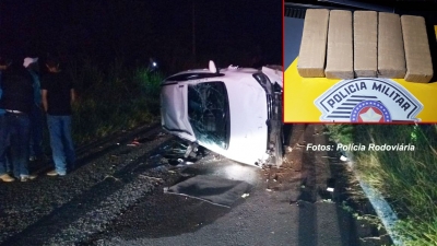 Carro de Marília com drogas se envolve em acidente e ocupantes fogem 