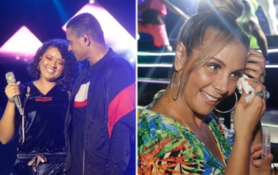 Carla Perez se emociona ao ver a filha cantar com Xanddy