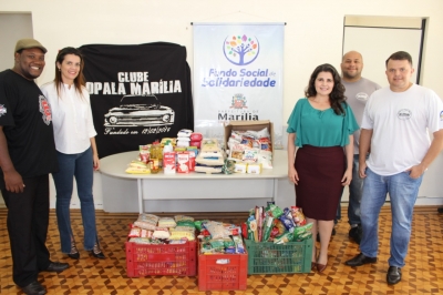 Fundo Social recebe alimentos arrecadados pelo Clube do Opala no 1º Marília Classic Cars