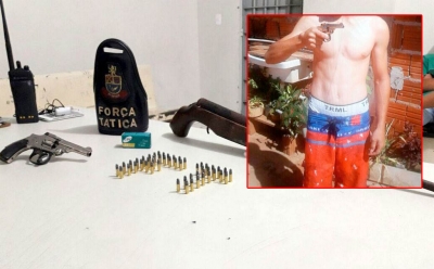 PM faz apreensões de armas e drogas