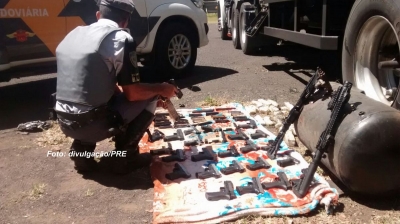 Polícia Rodoviária apreende contrabando de armas