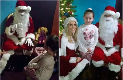 Papai Noel surpreende menina surda