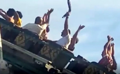 Que susto!! trava de montanha-russa se solta no Hopi Hari
