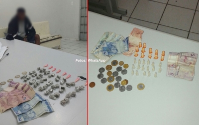 Traficantes são presos pela PM. Um dá detalhes de como vendia. Outro diz que "achou" droga