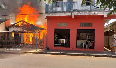Incêndio mobiliza equipes dos Bombeiros e Brigada, na região