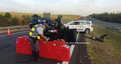 Três são presos após acidente com veículo que transportava drogas