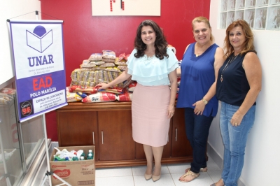 Polo Marília da UNAR repassa alimentos e produtos de higiene ao Fundo Social de Solidariedade