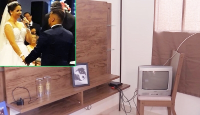 Casal que teve residência furtada durante viagem de lua de mel recupera cão e vestido de noiva