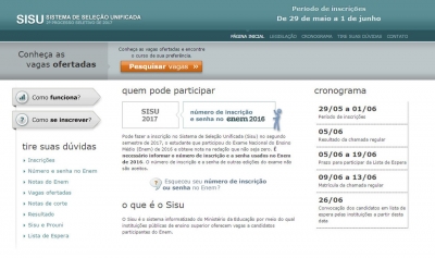 Sisu do meio do ano é aberto para consulta de 51 mil vagas