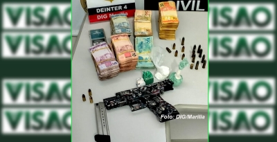 Ex-presidiário é preso com pistola, drogas e muito dinheiro em Marília