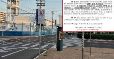 Zona Azul: Corregedoria determina suspensão do contrato com a Rizzo Park em Marília