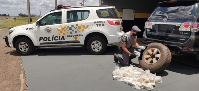 Polícia Rodoviária apreende mais de R$ 1 milhão dentro de um pneu