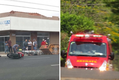 Acidente entre carro e moto fere uma pessoa na zona norte