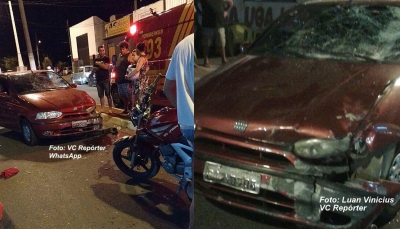 Motociclista é "fechado" e sofre acidente